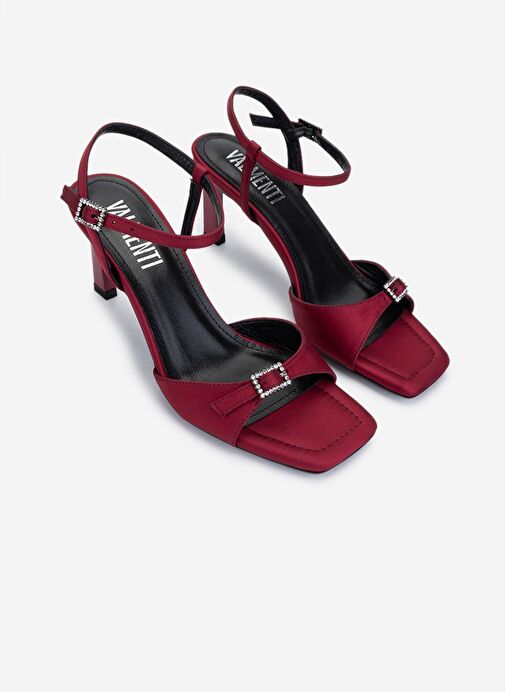 Valmenti Kadın Suni Deri Bordo Topuklu Ayakkabı - Görsel 3