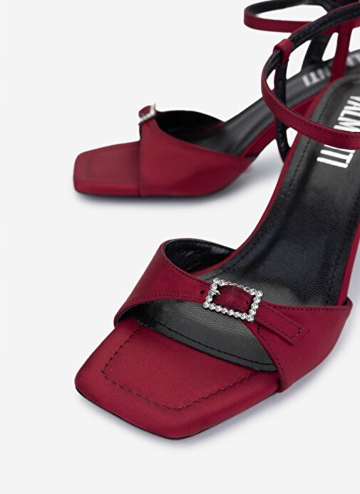 Valmenti Kadın Suni Deri Bordo Topuklu Ayakkabı - Görsel 4