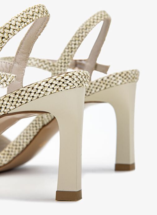 Valmenti Kadın Suni Deri Bej Topuklu Ayakkabı - Görsel 5