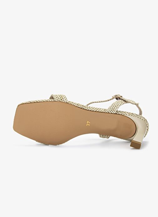 Valmenti Kadın Suni Deri Bej Topuklu Ayakkabı - Görsel 6