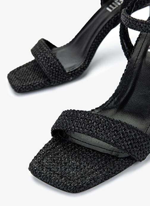 Valmenti Kadın Suni Deri Siyah Topuklu Ayakkabı - Görsel 4