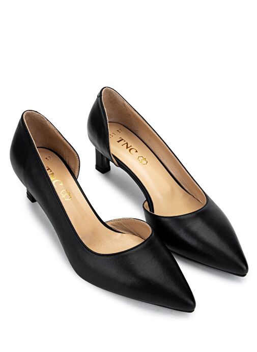 Tamer Tanca Kadın Hakiki Deri Siyah Topuklu Ayakkabı - Görsel 3