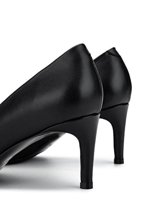 Tamer Tanca Kadın Hakiki Deri Siyah Deri Topuklu Ayakkabı - Görsel 6