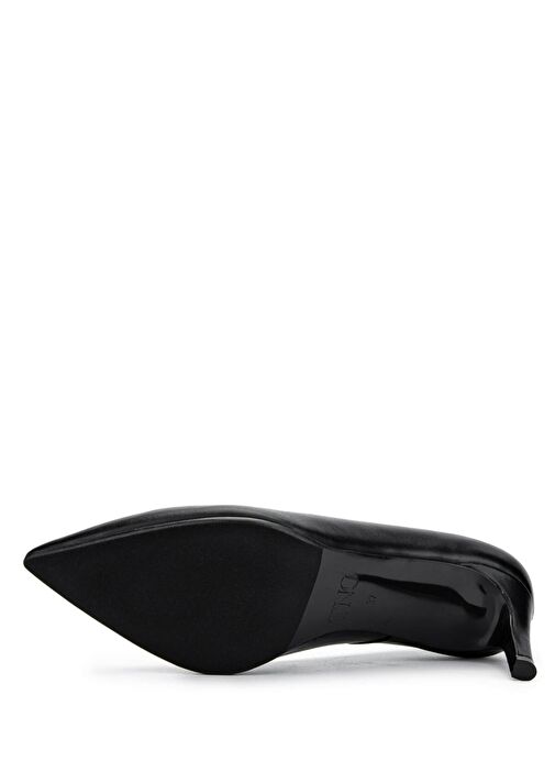 Tamer Tanca Kadın Hakiki Deri Siyah Deri Topuklu Ayakkabı - Görsel 4