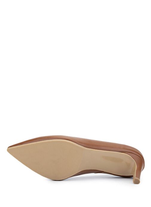 Tamer Tanca Kadın Hakiki Deri Koyu Taba Topuklu Ayakkabı - Görsel 5