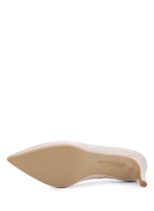 Tamer Tanca Kadın Hakiki Deri Bej Topuklu Ayakkabı - Görsel 6