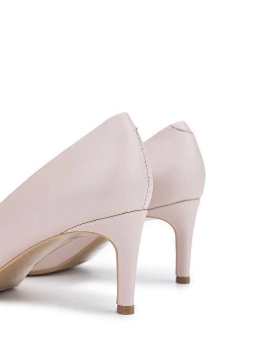 Tamer Tanca Kadın Hakiki Deri Bej Topuklu Ayakkabı - Görsel 5