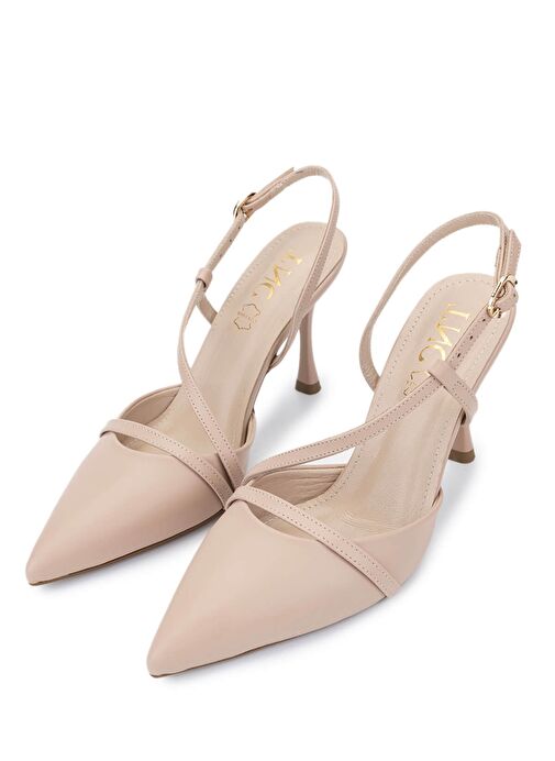 Tamer Tanca Kadın Hakiki Deri Bej Topuklu Ayakkabı - Görsel 7