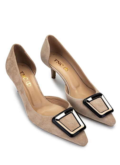 Tamer Tanca Kadın Hakiki Deri Taş Süet Topuklu Ayakkabı - Görsel 3