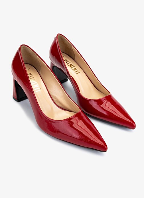 Valmenti Kadın Hakiki Deri Kırmızı Topuklu Ayakkabı - Görsel 3
