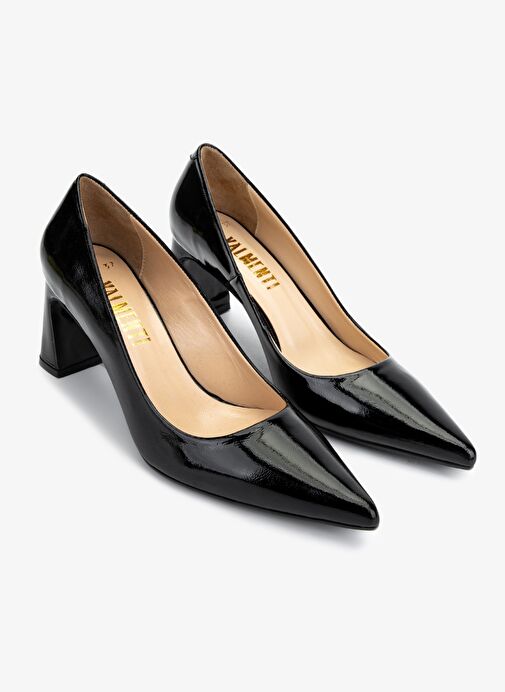 Valmenti Kadın Hakiki Deri Siyah Rugan Topuklu Ayakkabı - Görsel 3