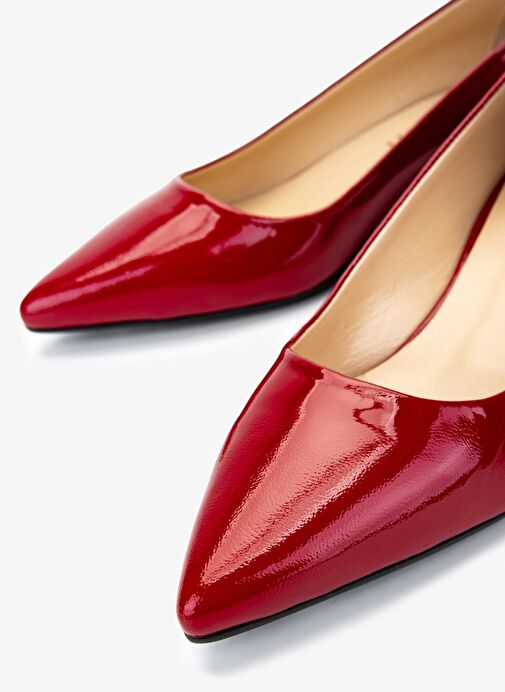 Valmenti Kadın Hakiki Deri Kırmızı Topuklu Ayakkabı - Görsel 4