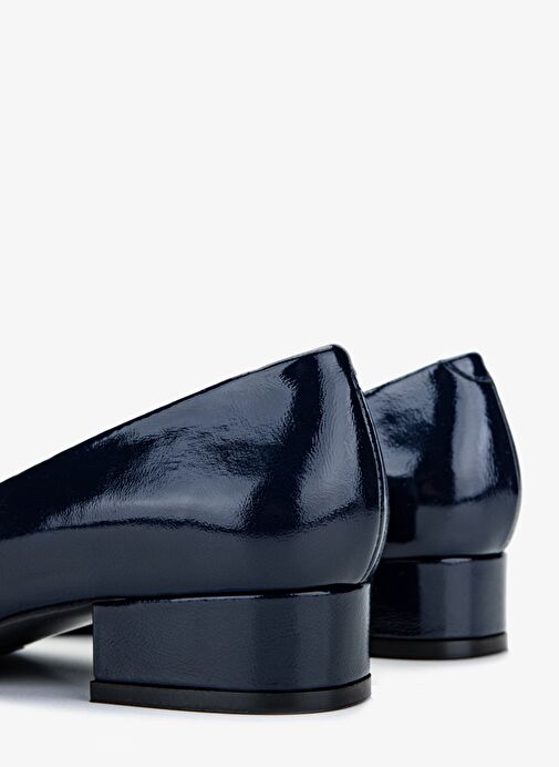 Valmenti Kadın Hakiki Deri Lacivert Topuklu Ayakkabı - Görsel 5