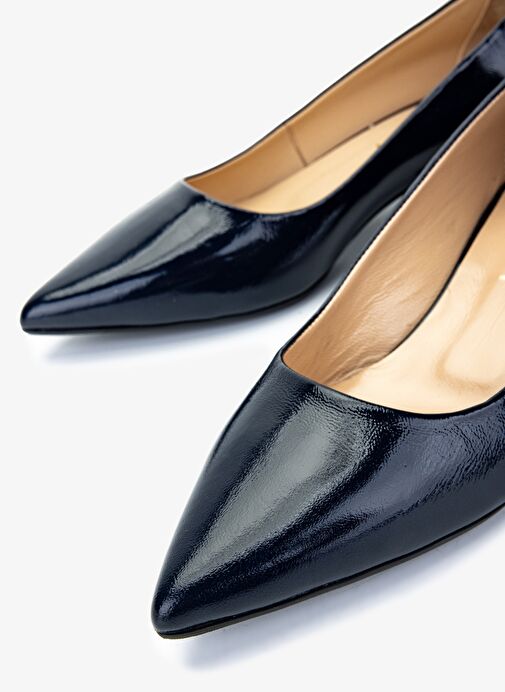 Valmenti Kadın Hakiki Deri Lacivert Topuklu Ayakkabı - Görsel 4