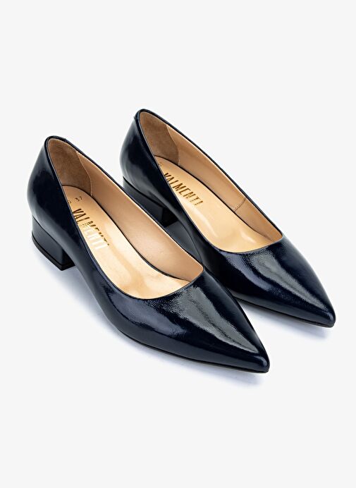 Valmenti Kadın Hakiki Deri Lacivert Topuklu Ayakkabı - Görsel 3