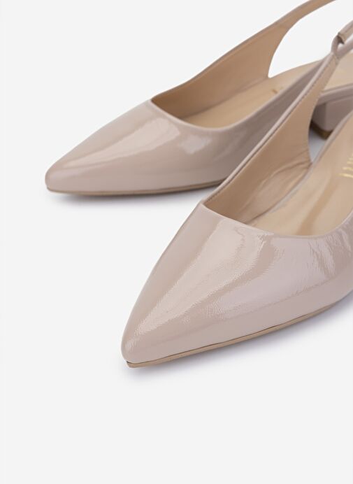 Valmenti Kadın Hakiki Deri Bej Topuklu Ayakkabı - Görsel 4