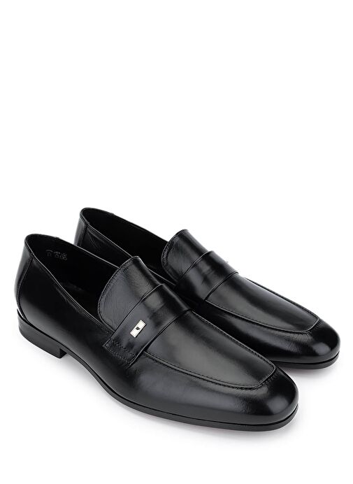ROSSI Erkek Hakiki Deri Siyah Klasik Ayakkabı - Görsel 3