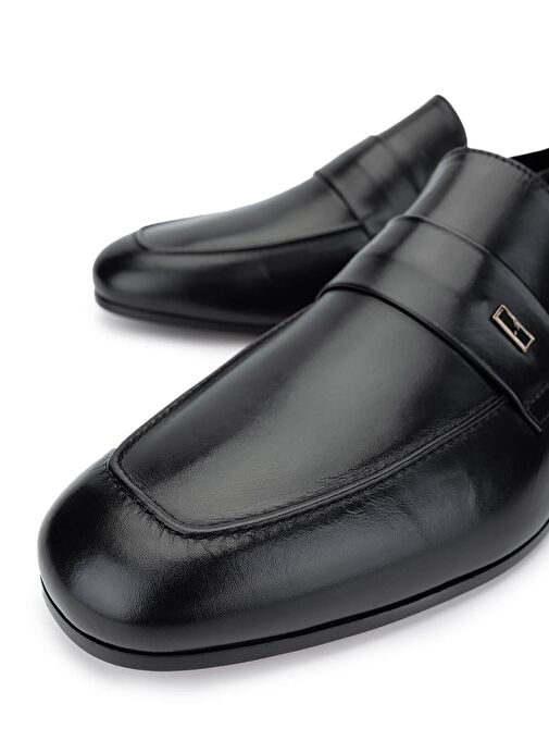 ROSSI Erkek Hakiki Deri Siyah Klasik Ayakkabı - Görsel 4