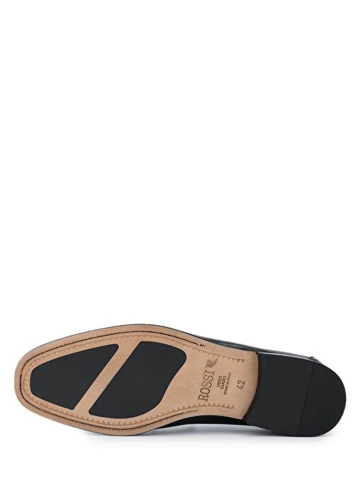 ROSSI Erkek Hakiki Deri Siyah Klasik Ayakkabı - Görsel 5