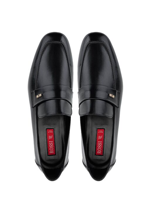 ROSSI Erkek Hakiki Deri Siyah Klasik Ayakkabı - Görsel 6