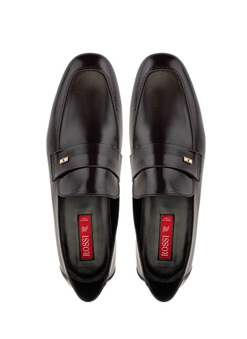 ROSSI Erkek Hakiki Deri Bordo Klasik Ayakkabı - Görsel 6