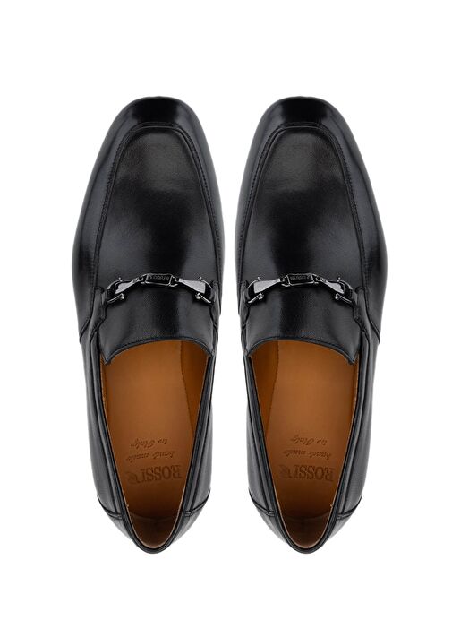 ROSSI Erkek Hakiki Deri Siyah Klasik Ayakkabı - Görsel 6