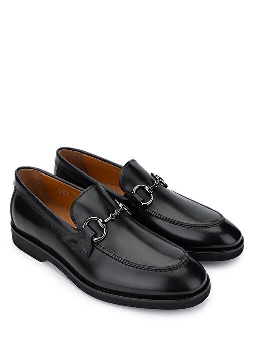 ROSSI Erkek Hakiki Deri Siyah Klasik Ayakkabı - Görsel 3