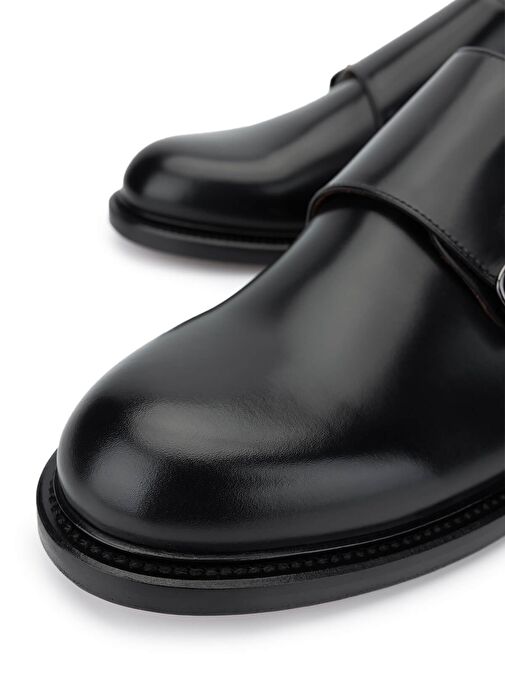 ROSSI Erkek Hakiki Deri Siyah Klasik Ayakkabı - Görsel 4