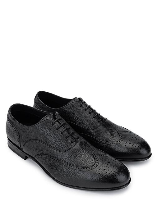 Franceschetti Erkek Hakiki Deri Siyah Klasik Ayakkabı - Görsel 3
