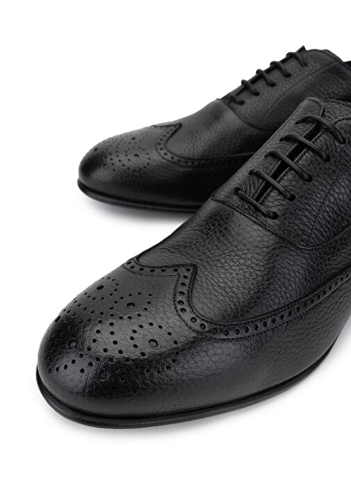 Franceschetti Erkek Hakiki Deri Siyah Klasik Ayakkabı - Görsel 4