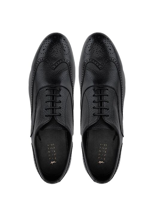 Franceschetti Erkek Hakiki Deri Siyah Klasik Ayakkabı - Görsel 6