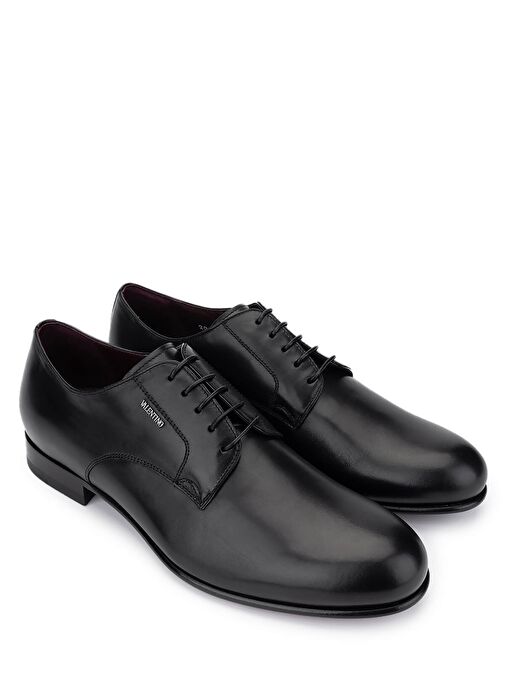 VALENTINO Erkek Hakiki Deri Siyah Klasik Ayakkabı - Görsel 3
