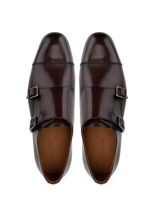 VALENTINO Erkek Hakiki Deri Kahverengi Klasik Ayakkabı - Görsel 6