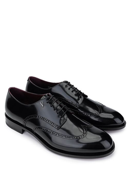VALENTINO Erkek Hakiki Deri Siyah Klasik Ayakkabı - Görsel 3