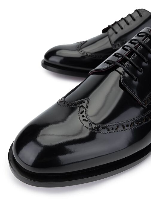 VALENTINO Erkek Hakiki Deri Siyah Klasik Ayakkabı - Görsel 4