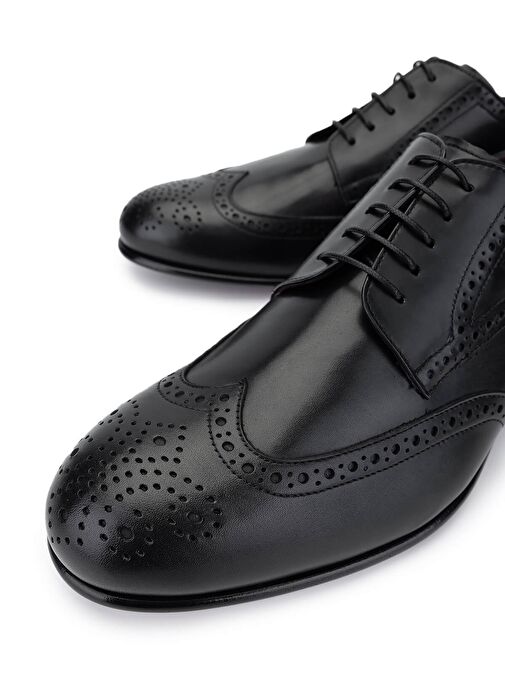 VALENTINO Erkek Hakiki Deri Siyah Klasik Ayakkabı - Görsel 4