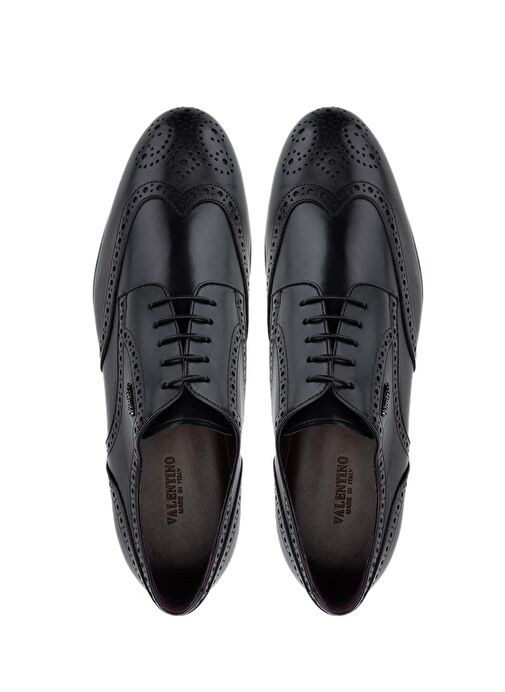 VALENTINO Erkek Hakiki Deri Siyah Klasik Ayakkabı - Görsel 6