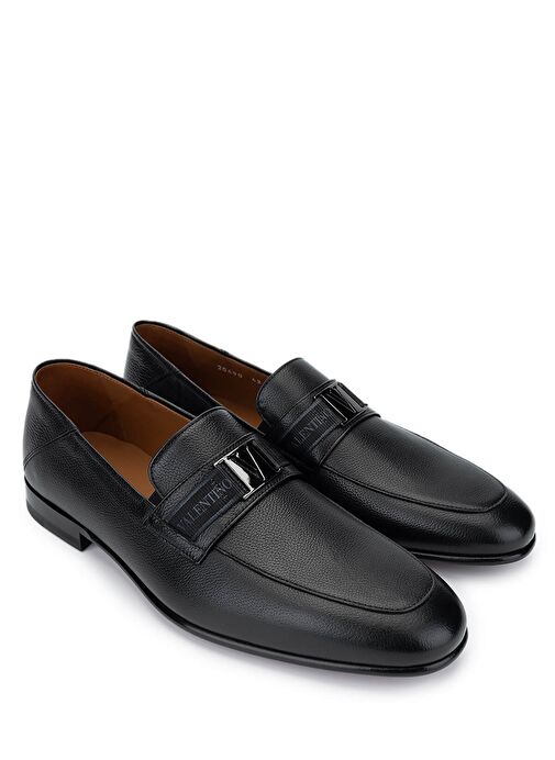 VALENTINO Erkek Hakiki Deri Siyah Klasik Ayakkabı - Görsel 3