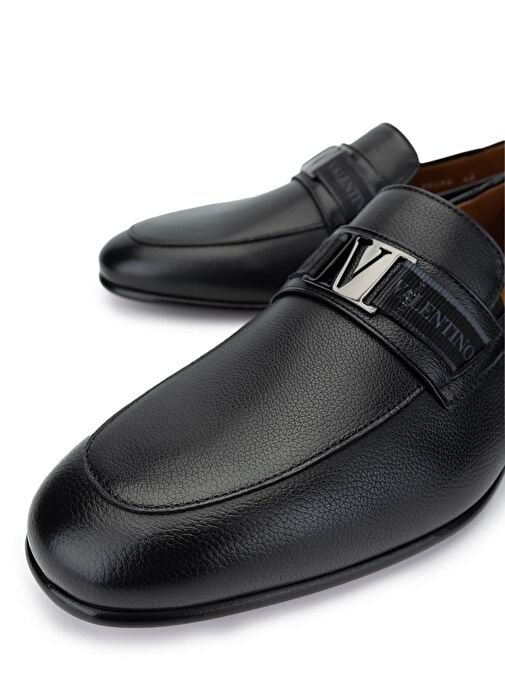 VALENTINO Erkek Hakiki Deri Siyah Klasik Ayakkabı - Görsel 4