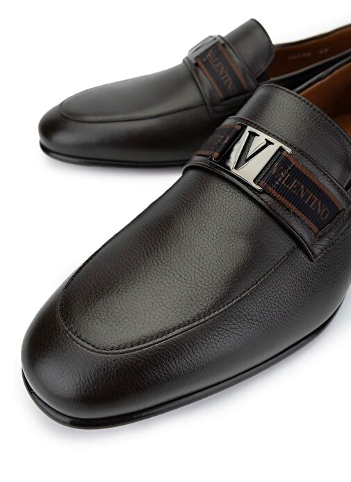 VALENTINO Erkek Hakiki Deri Kahverengi Klasik Ayakkabı - Görsel 4