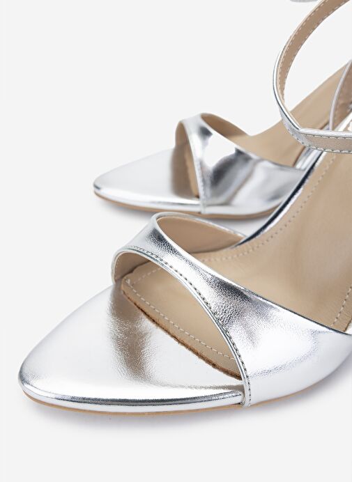 Valmenti Kadın Suni Deri Lame Topuklu Ayakkabı - Görsel 4