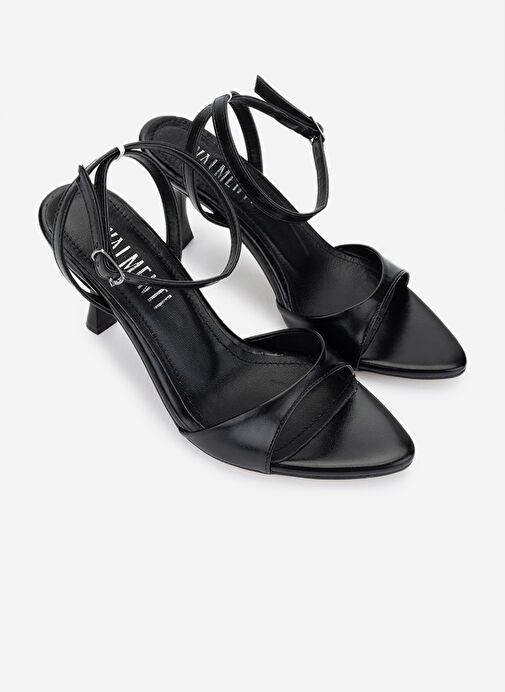 Valmenti Kadın Suni Deri Siyah Topuklu Ayakkabı - Görsel 3