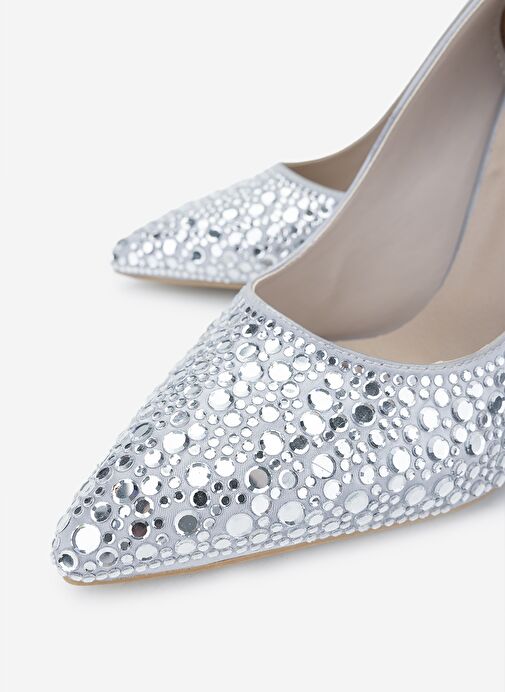 Valmenti Kadın Suni Deri Gri Topuklu Ayakkabı - Görsel 4