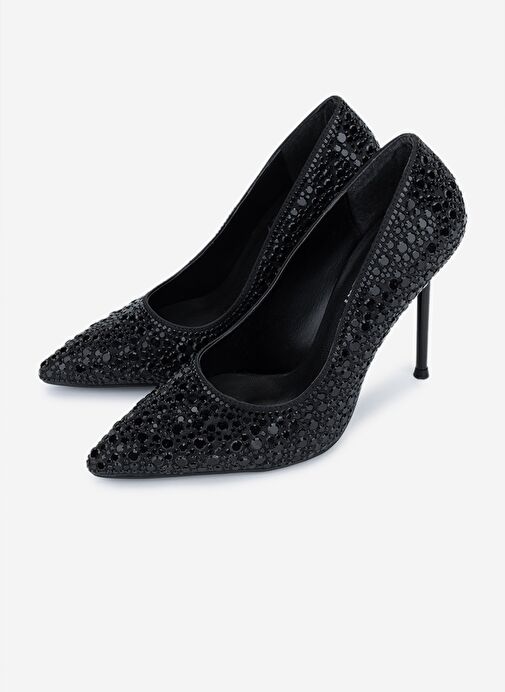 Valmenti Kadın Suni Deri Siyah Topuklu Ayakkabı - Görsel 6