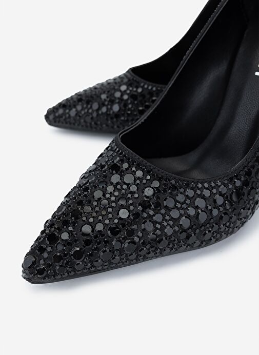 Valmenti Kadın Suni Deri Siyah Topuklu Ayakkabı - Görsel 4