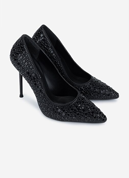 Valmenti Kadın Suni Deri Siyah Topuklu Ayakkabı - Görsel 3