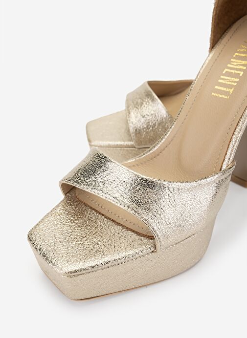 Valmenti Kadın Suni Deri Dore Topuklu Ayakkabı - Görsel 4