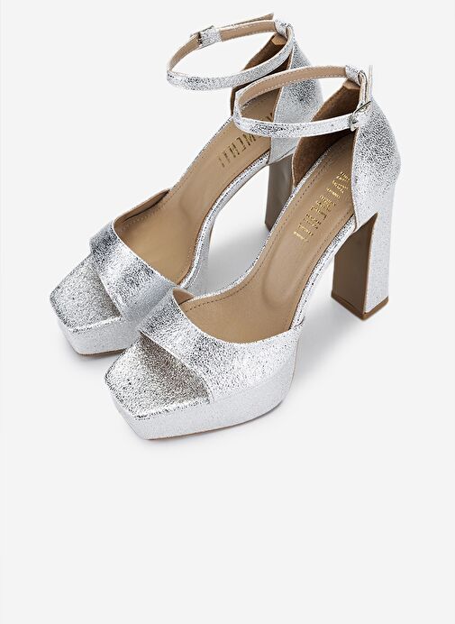 Valmenti Kadın Suni Deri Lame Topuklu Ayakkabı - Görsel 7