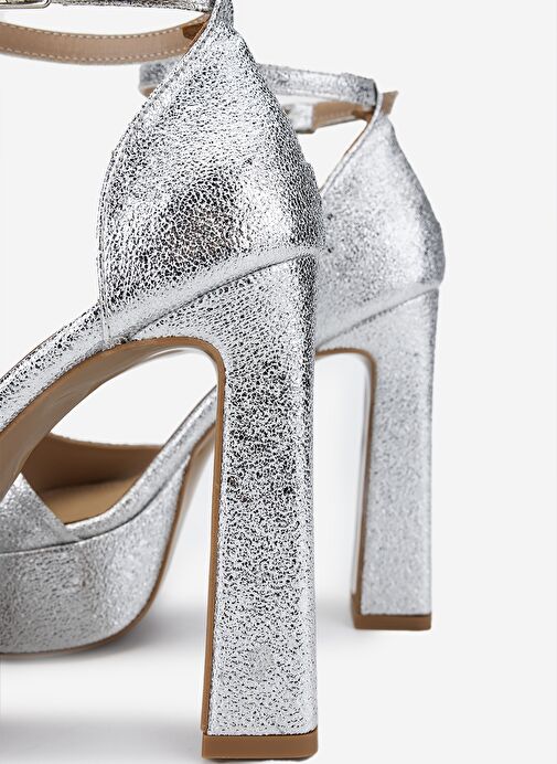 Valmenti Kadın Suni Deri Lame Topuklu Ayakkabı - Görsel 5