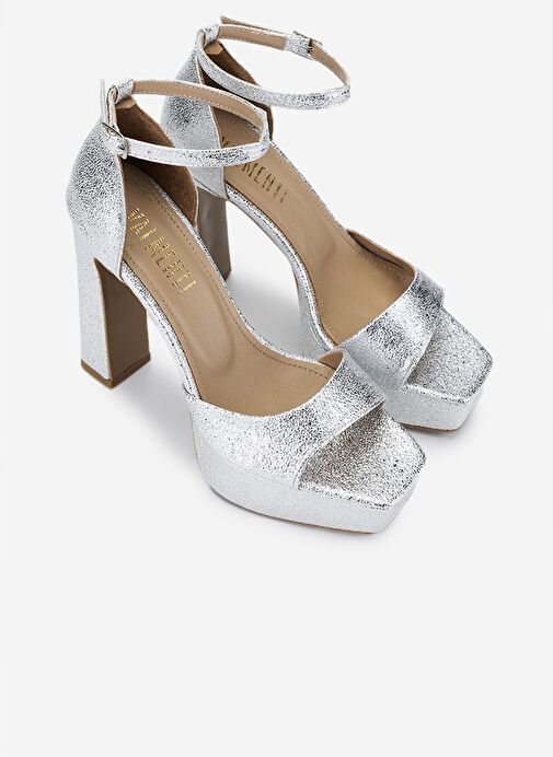 Valmenti Kadın Suni Deri Lame Topuklu Ayakkabı - Görsel 3